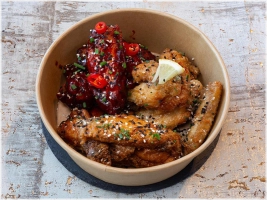 Mix box variatie van 4 stuksSweet sensation wings 4 stuks Korean Spicy Wings,4 stuks Honey Lemon Wings